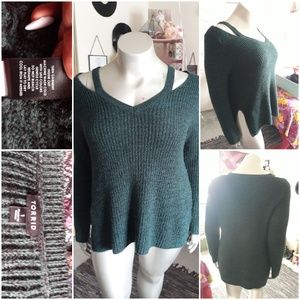 Dark green plus sz sweater